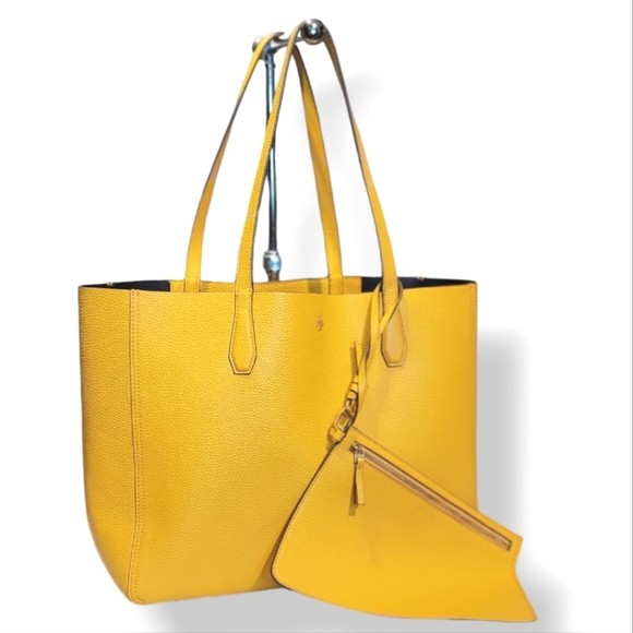 Tory Burch Handbags - Tory Burch Mustard Open tote Bag with Pouch